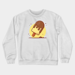 Popsicle Ice Cream Melting Cartoon Vector Icon Illustration Crewneck Sweatshirt